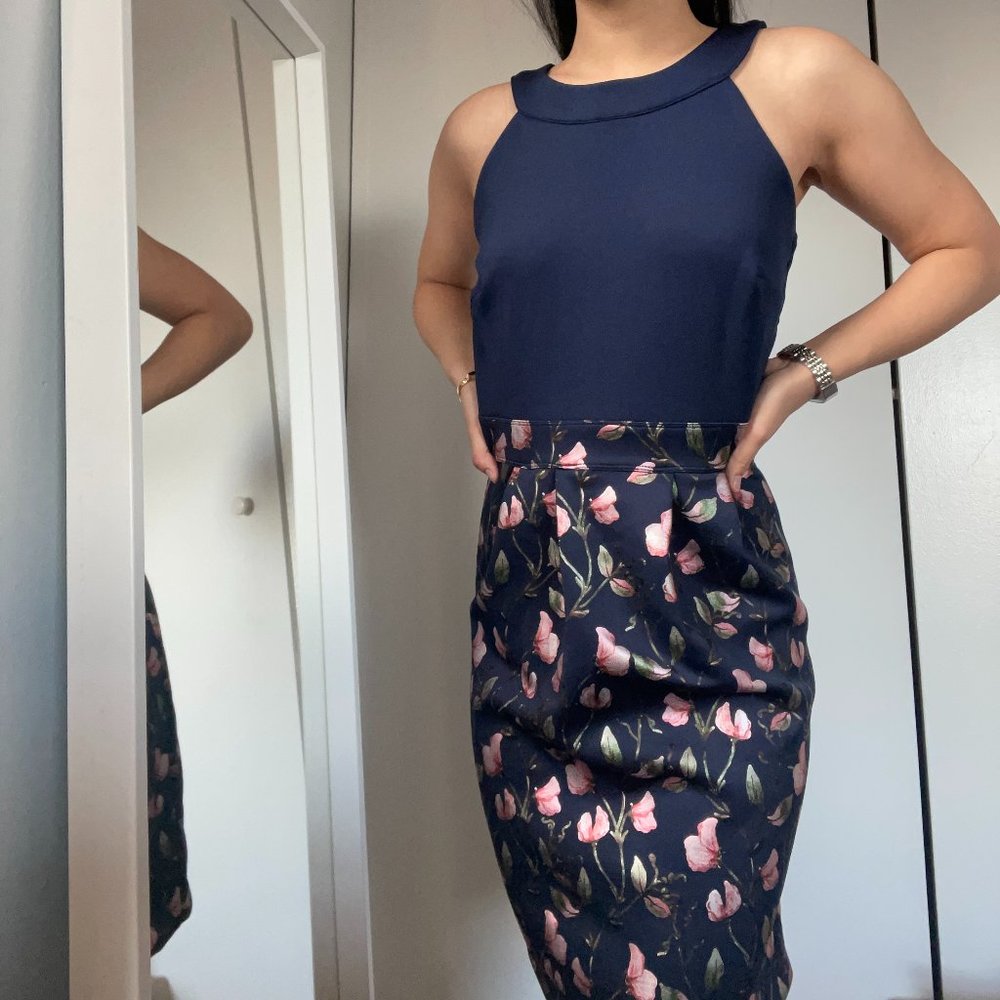 Enfocus Midi Scoop Neck Floral Dress, Size 6, NEW